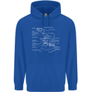 Microscope Science Biology Childrens Kids Hoodie Royal Blue