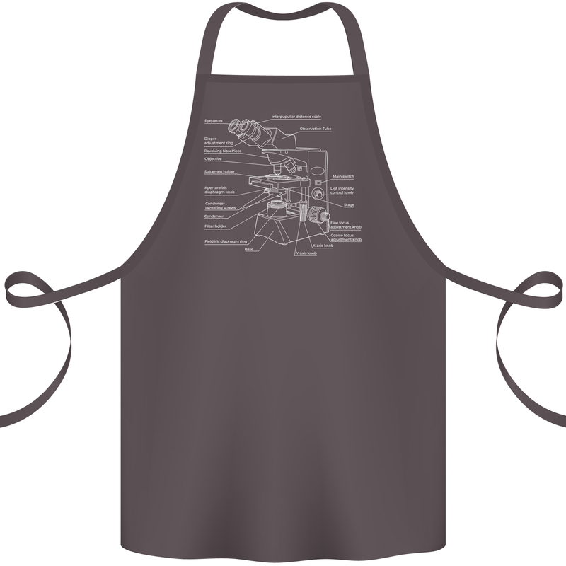 Microscope Science Biology Cotton Apron 100% Organic Dark Grey