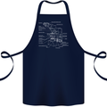 Microscope Science Biology Cotton Apron 100% Organic Navy Blue