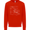 Microscope Science Biology Kids Sweatshirt Jumper Bright Red