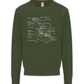 Microscope Science Biology Kids Sweatshirt Jumper Forest Green
