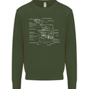 Microscope Science Biology Kids Sweatshirt Jumper Forest Green