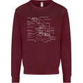 Microscope Science Biology Kids Sweatshirt Jumper Maroon