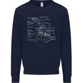 Microscope Science Biology Kids Sweatshirt Jumper Navy Blue