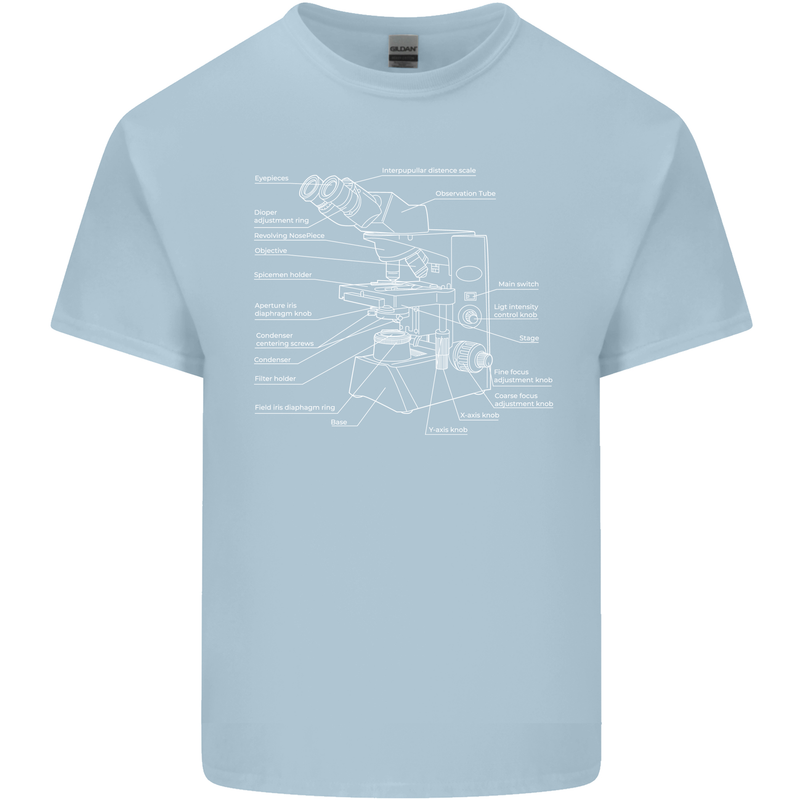 Microscope Science Biology Kids T-Shirt Childrens Light Blue
