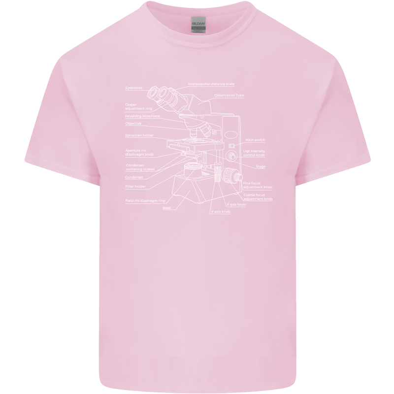Microscope Science Biology Kids T-Shirt Childrens Light Pink