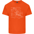 Microscope Science Biology Kids T-Shirt Childrens Orange