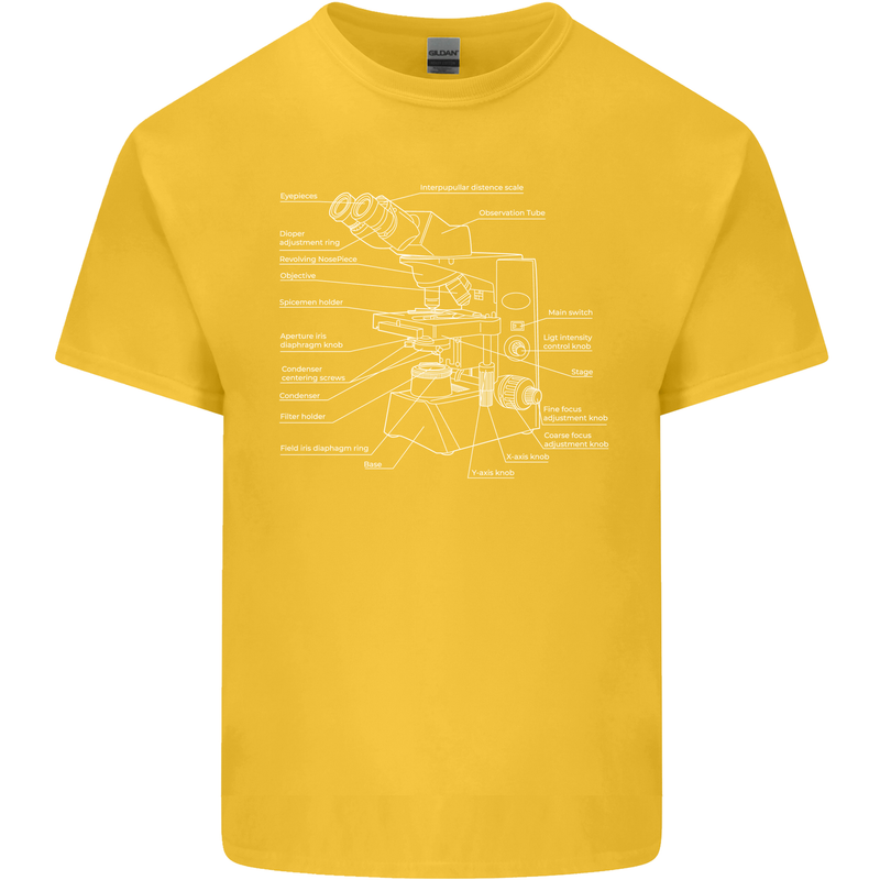 Microscope Science Biology Kids T-Shirt Childrens Yellow