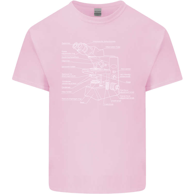 Microscope Science Biology Mens Cotton T-Shirt Tee Top Light Pink