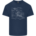 Microscope Science Biology Mens Cotton T-Shirt Tee Top Navy Blue