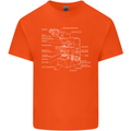 Microscope Science Biology Mens Cotton T-Shirt Tee Top Orange