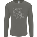 Microscope Science Biology Mens Long Sleeve T-Shirt Charcoal