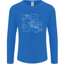 Microscope Science Biology Mens Long Sleeve T-Shirt Royal Blue