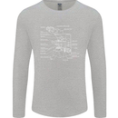 Microscope Science Biology Mens Long Sleeve T-Shirt Sports Grey