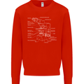 Microscope Science Biology Mens Sweatshirt Jumper Bright Red
