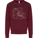 Microscope Science Biology Mens Sweatshirt Jumper Maroon