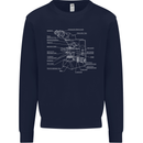 Microscope Science Biology Mens Sweatshirt Jumper Navy Blue