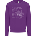 Microscope Science Biology Mens Sweatshirt Jumper Purple