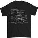 Microscope Science Biology Mens T-Shirt Cotton Gildan Black