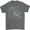 Microscope Science Biology Mens T-Shirt Cotton Gildan Charcoal
