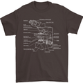 Microscope Science Biology Mens T-Shirt Cotton Gildan Dark Chocolate