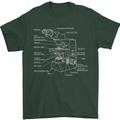 Microscope Science Biology Mens T-Shirt Cotton Gildan Forest Green