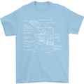 Microscope Science Biology Mens T-Shirt Cotton Gildan Light Blue