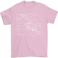 Microscope Science Biology Mens T-Shirt Cotton Gildan Light Pink