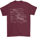 Microscope Science Biology Mens T-Shirt Cotton Gildan Maroon