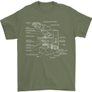 Microscope Science Biology Mens T-Shirt Cotton Gildan Military Green