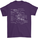 Microscope Science Biology Mens T-Shirt Cotton Gildan Purple