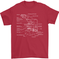 Microscope Science Biology Mens T-Shirt Cotton Gildan Red