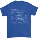 Microscope Science Biology Mens T-Shirt Cotton Gildan Royal Blue