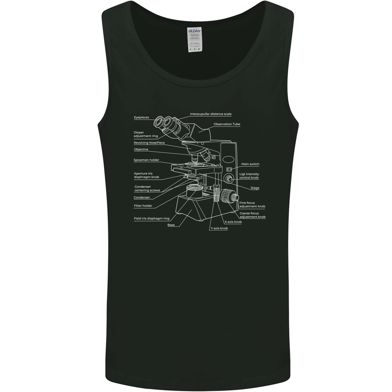 Microscope Science Biology Mens Vest Tank Top Black