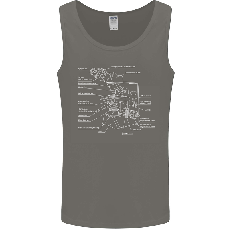 Microscope Science Biology Mens Vest Tank Top Charcoal