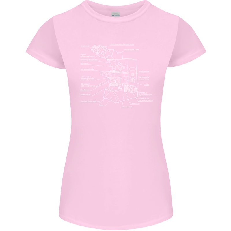 Microscope Science Biology Womens Petite Cut T-Shirt Light Pink