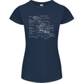 Microscope Science Biology Womens Petite Cut T-Shirt Navy Blue