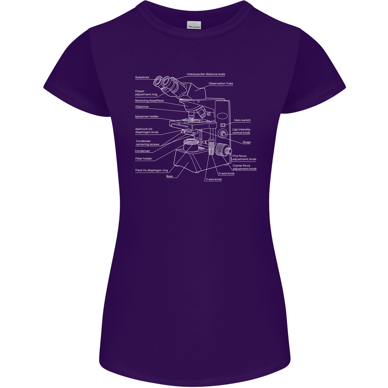 Microscope Science Biology Womens Petite Cut T-Shirt Purple