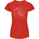 Microscope Science Biology Womens Petite Cut T-Shirt Red