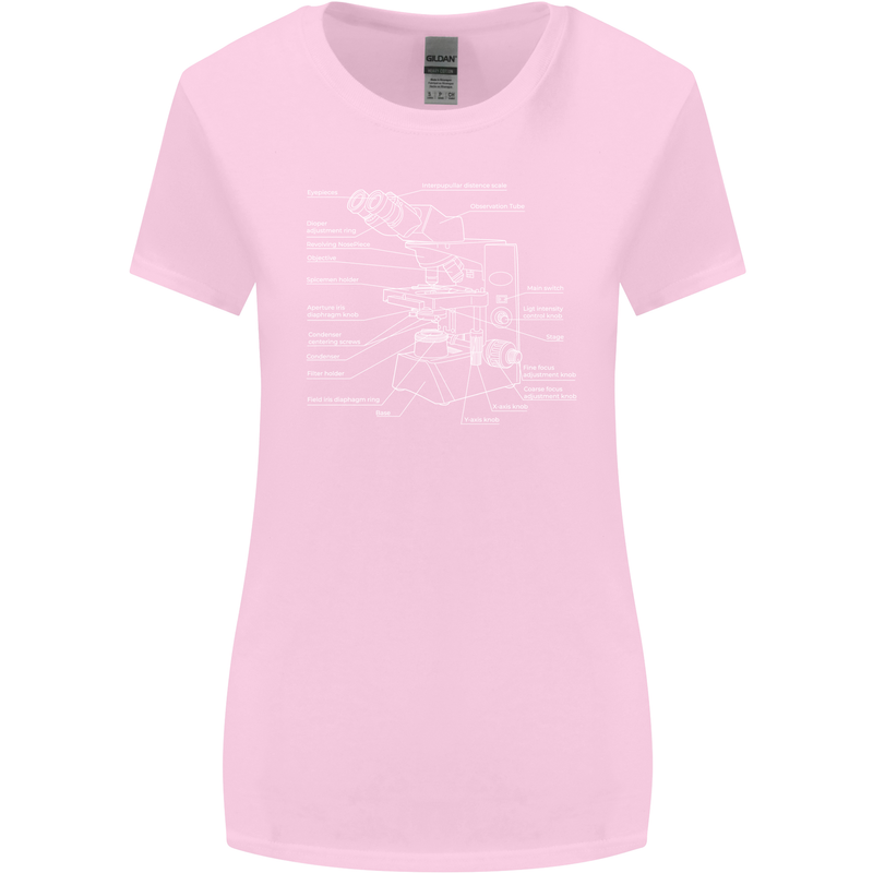 Microscope Science Biology Womens Wider Cut T-Shirt Light Pink