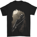 Midnight Rock n Roll Music Skull Guitar Mens T-Shirt Cotton Gildan Black
