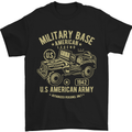Military Base US American Army 4X4 Off Road Mens T-Shirt Cotton Gildan Black