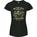 Military Base US American Army 4X4 Off Road Womens Petite Cut T-Shirt Black