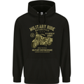 Military Motorcycle Army Motorbike Biker Mens Hoodie Black