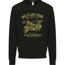 Military Motorcycle Army Motorbike Biker Mens Sweatshirt Jumper Black