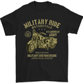 Military Motorcycle Army Motorbike Biker Mens T-Shirt Cotton Gildan Black