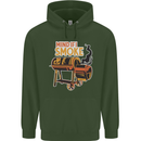Mind if I Smoke Funny BBQ Grill Childrens Kids Hoodie Forest Green