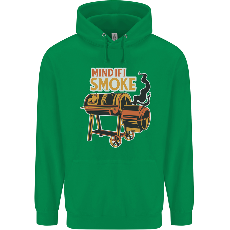 Mind if I Smoke Funny BBQ Grill Childrens Kids Hoodie Irish Green