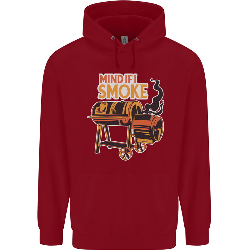 Mind if I Smoke Funny BBQ Grill Childrens Kids Hoodie Red