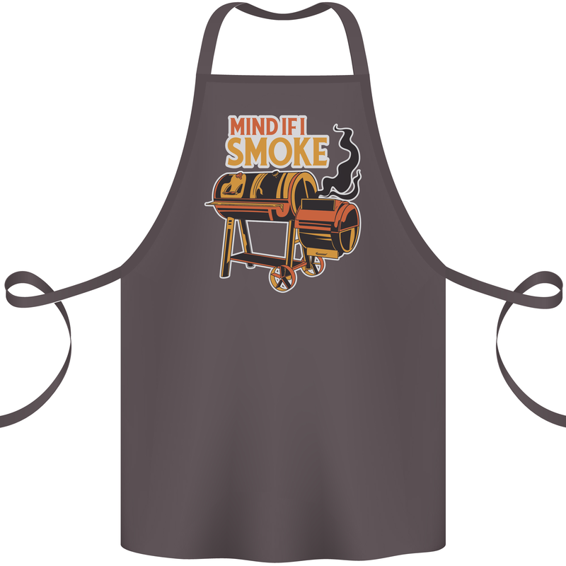 Mind if I Smoke Funny BBQ Grill Cotton Apron 100% Organic Dark Grey